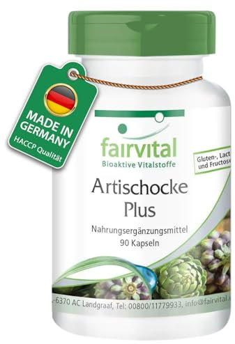 Fairvital | Artischocke Plus Kapseln - 90 Kapseln - HOCHDOSIERT - Artischocke + Brennnessel + Wacholder - VEGAN