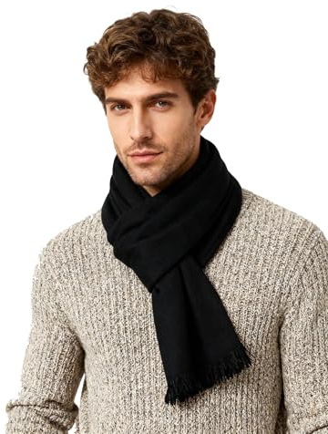 Leisofter Men's Cashmere Sciarpa Classic Houndstooth Plaid Tempo libero Business Neckerchief