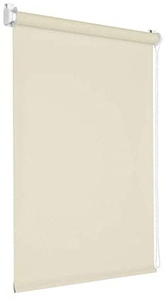 Victoria M. Tenebra Verdunkelungsrollo Klemmfix Rollo Fensterrollo, Sichtschutz, Verdunkelnd, Ohne Bohren inkl. Montagematerial, 80 x 160 cm, Cremeweiß