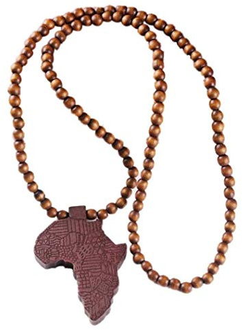 Afrika-Karte-anhänger-Halskette Aus Holz Afrikanischer Karte Hiphop Anhänger Kette Schmuck Für Unisex
