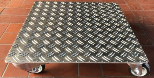 Pflanzenroller AluGrip-V280 bis 280kg Blumenroller Untersetzer Indoor Outdoor (Aluminium Duett 2,5/4mm, 400x400mm)