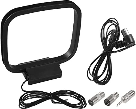 AEDIKO FM Radio Antenna 75 Ohm FM Antenna FM Coax Antenna and AM Loop Antenna with 3 Connectors for Indoor Home Stereo Receiver AV Audio Home Theater Receiver Power