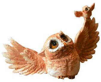 Gemmia Miniatur Feengarten Eule Figurine- Fliegende Eule Statue