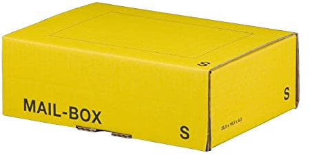 Mail-Box Versandschachtel verschiedene Größen von S - XL - Braun, Weiß, Gelb - Versandkarton 40 Stück (S - 249x175x79mm, gelb)