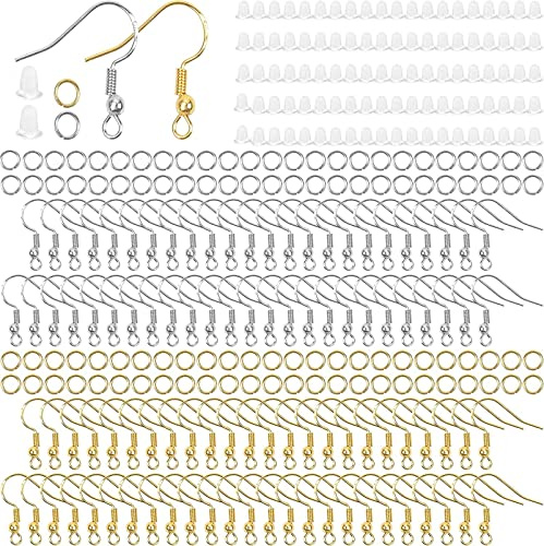 600 pcs Ganci Orecchini Senza Nichel,Ganci per Orecchini Placcati in Argento,ganci per orecchio Ipoallergenici