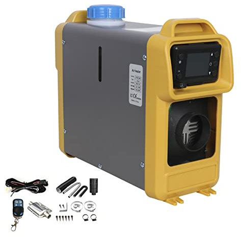Calentador de Aire Diesel 12V 2KW Calentador de Estacionamiento Bajo Consumo, Control Remoto, Termostato LCD, Calentador Coche Portátil para Camiones,Barcos,Remolques,Autocaravanas etc