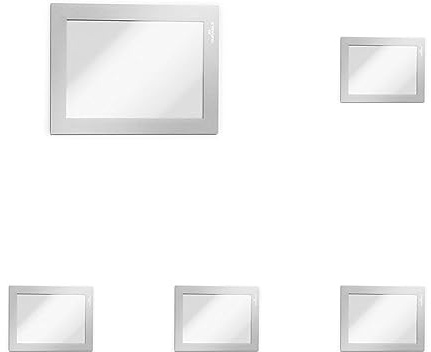 Durable Info-Rahmen Duraframe (A6, selbstklebend mit Magnetverschluss) 2 Stück, silber, 487023 (Packung mit 5)