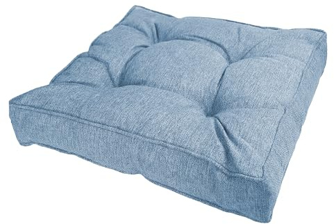 POKAR Loungekissen Sitzkissen Sitzauflagen Stuhl Stuhlkissen für Stuhl Rattanmöbel Gartenmöbel Kissen Outdoor Sitzpolster Lounge Polster 40x40x10 cm, Blau