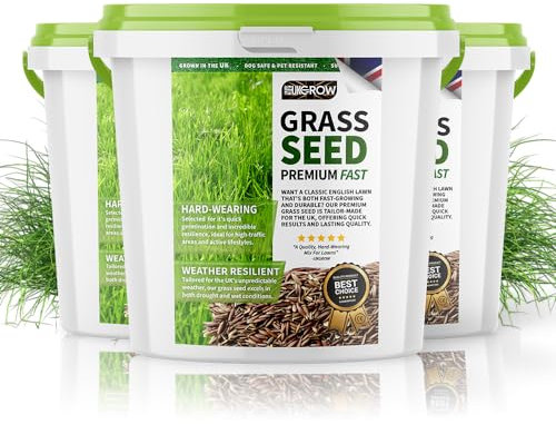 UKGROW Supreme Grass Seed Range: Durable Eco Bucket - Quick Grow Formula - Available in 1L to 20L Sizes (1 Litre Bucket)