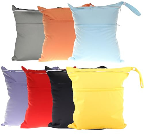 7 Stück Wetbag Groß Windeltasche Doppel Nassbeutel Wickeltasche 30*36cm