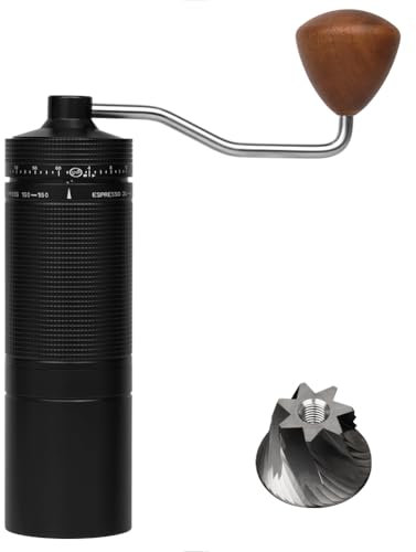 watchget Manual Coffee Grinder,7-Star Conical Burr Coffee Grinder with Adjustable Settings，Stainless Steel Conical Burr Coffee Grinder for Espresso,Pour over,French Press,Moka Pot