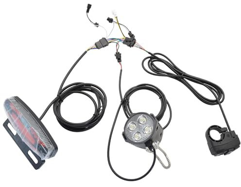 doorslay Fahrrad-Scheinwerfer und Rücklicht-Set E-Bike Blinker Vorder- und Rücklicht Elektro-Fahrrad-Licht Hupen-Kits mit Schalter 24-48V