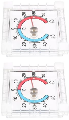 Be In Your Mind 2 Stück Analoges Thermometer für Den Wintergarten Außenthermometer zum Aufkleben Fenster- Und Türthermometer für Zimmer Gewächshaus Garage Garten