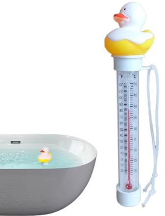 Badewasser-Thermograph, Pool-Cartoon-Thermograph | Cartoon-Ente schwimmendes Baden Thermograph | An einer Schnur befestigter Thermograph für den Außenbereich und den Innenbereich, leicht