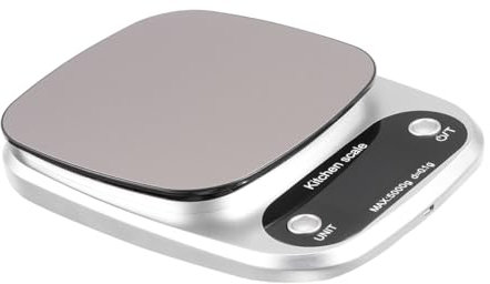 Amosfun Báscula de Recargable 5kg/0.1G Inoxidable Pantalla LCD Báscula de Alta Precisión para Alimentos y Uso Doméstico Herramienta de Medición Práctica