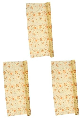 Didiseaon 3 Rolls Beewax Food Wraps Packing Cloth Food Preservation Organic Cotton Reusable for Home Kitchen Refrigerator Beewax Wrapping