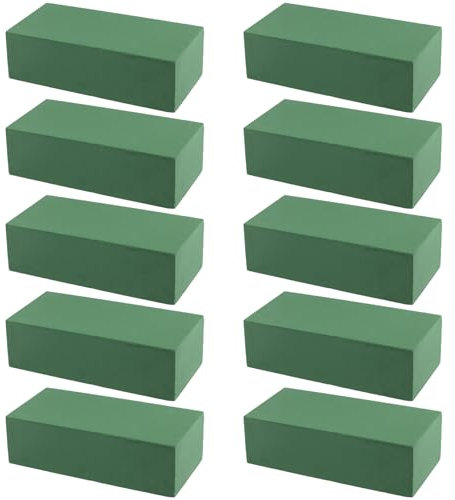 FUNSUEI 10 Unidades de Espuma Floral de 23 x 11 x 7 cm, Espumas Secas Rectangulares para Flores para Manualidades