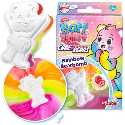 Zimpli Kids Care Bears badbomb, magiskt skapar en speciell regnbågseffekt, födelsedag, jul, gåva för att fylla strumpor, badleksak för barn, ficka silverleksak