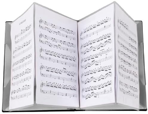 A4 Notenmappe, Notenblätter Chorus Ordner 40 Seiten Notenordner, 4-seitig Verteilte Notenmappe, für Noten Klavier Gitarre Violine, Schwarz