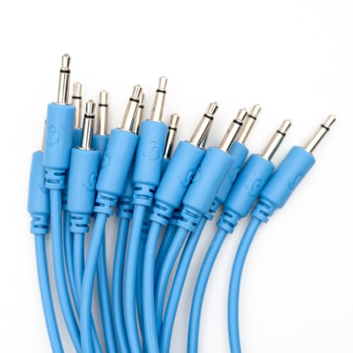 Bowl Modular - 5 Eurorack Patchkabel 30cm - TS 3,5mm Mono - Einzeln Getestet - Blau