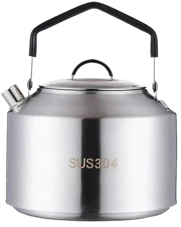Bouilloire de camping – Bouilloire de camping en acier inoxydable, bouilloire sifflante | Utilisation en extérieur Bouilloire de camping à ébullition rapide, bouilloire de camping de qualité, design