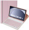 KTOITION Funda con Teclado Compatible con Samsung Galaxy Tab A9+ 11 Pulgadas 2023 con Película Protectora [Español], SM-X210/X216/X218, Funda Protectora con Portalápices (Rosa)
