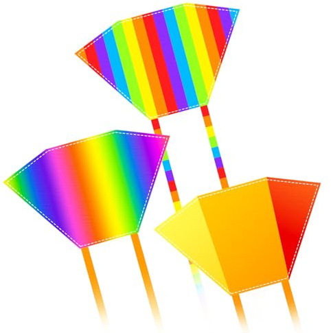Simxkai pocket kite, easy to fly for kids, girls, boys, adults 3D 3 set (flash&eurora&block)