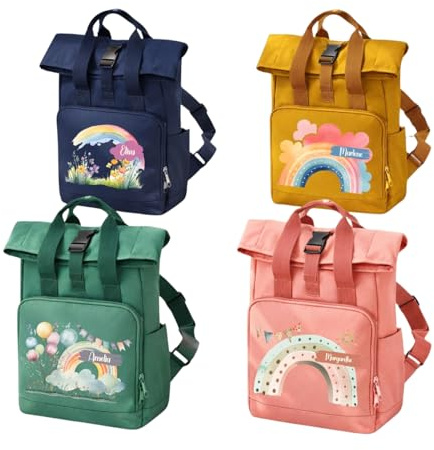 wolga-kreativ Personalisierter Kita Rucksack Mädchen und Jungen – Kindergartenrucksack mit Namen –Turnbeutel Set optional – Kindertasche Kita