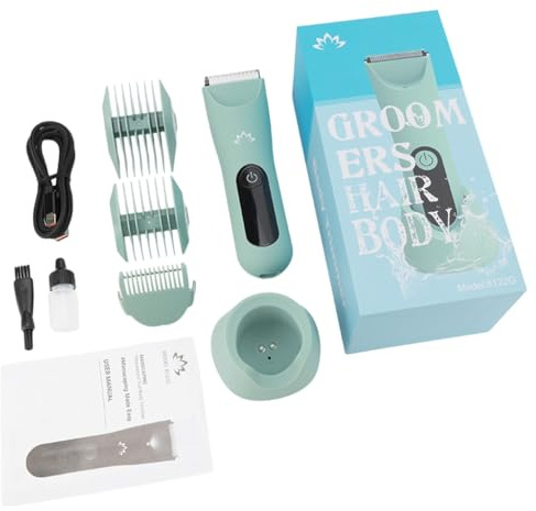 Rasoio unisex per capelli bagnati e asciutti, con testa in ceramica, rasoio a umido e a secco, dock di ricarica USB