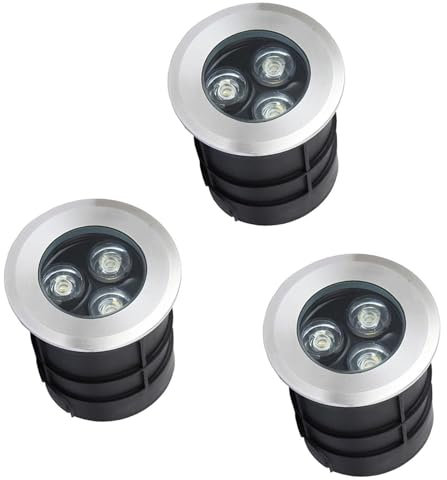 GUODDM 3PCS Empotrable Al Aire Libre Focos - Focos Suelo Led Exterior, Foco Empotrable Miniatura De 12 V/24 V, Luz para Estanque Resistente Al Agua IP68(White,62x90mm(12V))