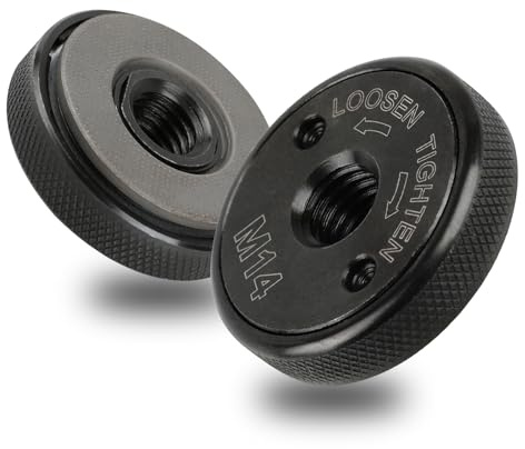 SUQIN 2 Pièces Ecrou de Serrage Rapide M14 Écrou Meuleuse Convient à Toutes Les Meuleuses Angulaires avec Filetage, Complet pour Serrage Rapide et Sans Clés,Noir