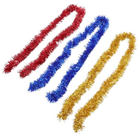 Cabilock 3 Pezzi Ghirlanda Decorativa Lametta Colorata da Metri Striscia Pendente Versatile per Matrimoni Feste e Decorazioni Sfondo Blu