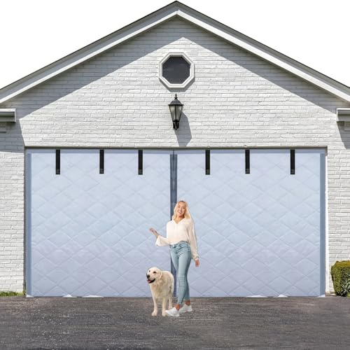 ZXHKZDX Moustiquaire De Portes De Garage Kit D'isolation, Isolation Thermique Magnétique Rideau De Porte De Garage, Épaisseur Rideaux De Garage Imperméables Coupe-Vent Insonorisés(Gray)