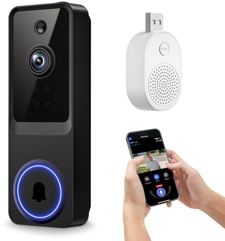 VanaOrbi Doorbell Camera with AI Motion Detection, 1080P HD Video, 2-Way Audio, Wide Angle View, 2.4GHz WiFi, Cloud Storage (Sold Separately), Real-Time Alerts for Visitor and Pets Monitoring