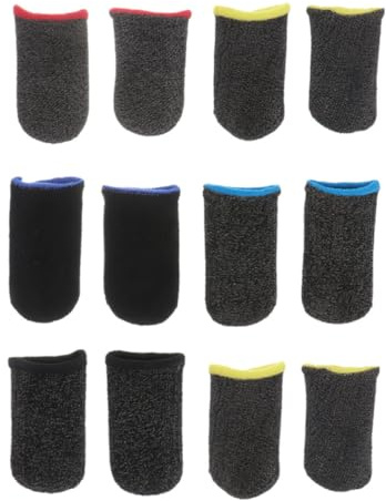 jojofuny 6paires Manchons de Doigts Respirants Anti-Transpiration Antidérapants pour Jeux et Usage Quotidien Couleur Aléatoire