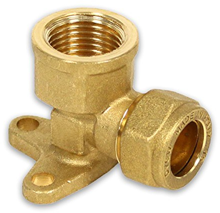 Messing-Klemmverschraubung für Kupferrohre, 90° Deckenwinkel mit IG, 3/4-22mm