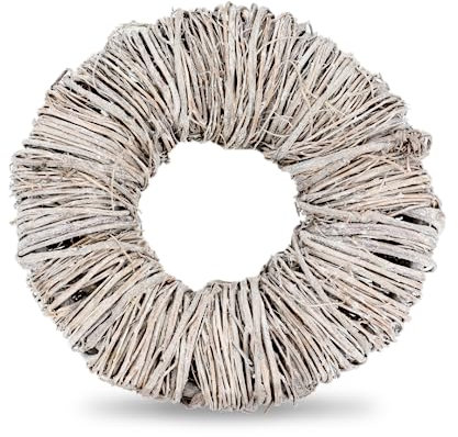 NaDeco Mactan Kranz weiß 20-25cm | Türkranz | Naturkranz | weißer Rattankranz | Lianenkranz | Birkenkranz | Reisigkranz | Weinrebenkranz | Dekokranz weiß | Wandkranz | Weiden-Kranz | Strohkranz