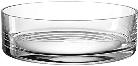 LEONARDO HOME Novara Deko Schale aus Glas, spülmaschinengeeignete, multifunktionale, flache Glasschüssel rund, Durchmesser: 22,4 cm, Höhe 7 cm, 018623