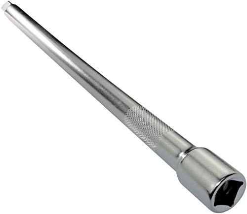 AERZETIX - C45064 - Rallonge/prolongateur/embout - 3/8x250mm - pour clé à cliquet manuelle/pneumatique - forme droite de côté mâle - adaptateur de douille de vissage à 4 pans - en acier CR-V