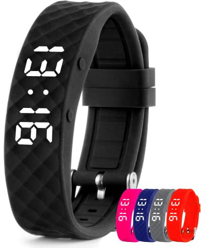 TabTime Orologio da polso con promemoria a vibrazione (istruzioni in italiano) - fino a 10 promemoria per farmaci al giorno (piccolo, Nero)