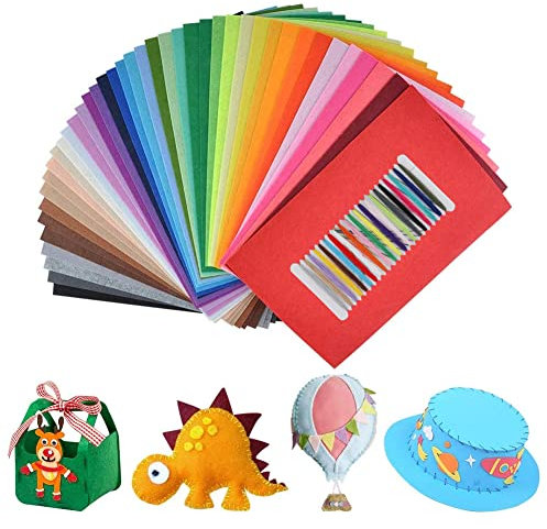 UOUNE Bunter Filzstoff 41 Farben Bunte Filzplatten 20 x 30cm Bastelfilz Filz Blätter Polyester Felt Fabric DIY Handwerk Stoff Filzplattenset bunt Nähen Projekte Patchwork