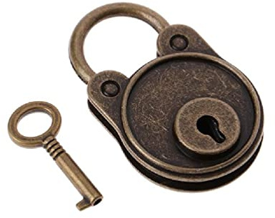 unknows Retro Vorhängeschloss,Antik Style Schloss Mit Schlüssel，Klein Vorhangschloss,Schubladenschloss Für Dekoratives Schließfach,Metall Sicherheitsschloss - Bär/3 * 4.5cm