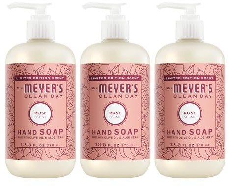 MRS. MEYER'S CLEAN DAY Liquid Hand Soap Rose (12.5 Fl Oz (Pack of 3))