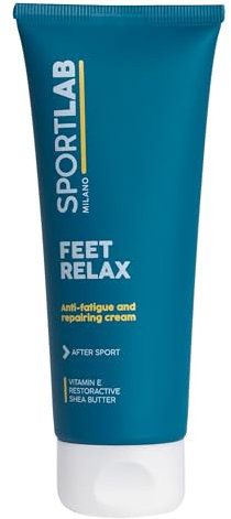 SPORTLAB Milano - FEET RELAX - Crema piedi defaticante e riparatrice | Idrata, nutre, ripara e rinfresca i piedi affaticati dopo ogni allenamento un'intensa camminata o una competizione | 100ml