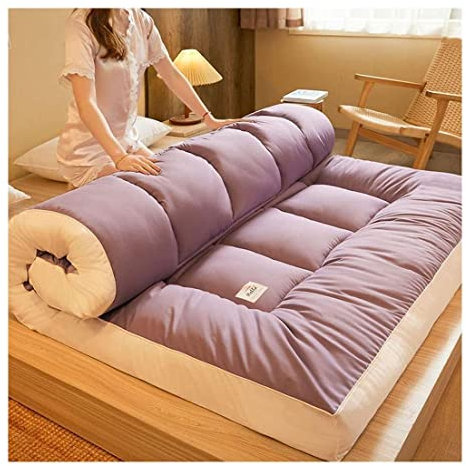 Japanischer Futon-Matratzenbezug,Bodenmatratze,Faltbare Matratze für Erwachsene,Zustellbettmatratze,Outdoor-Tatami-Klappbett,Kinder-Bodenkissen,Lila-150 x 200cm