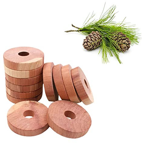 Mikiuly Anillos de Madera de Cedro, Madera de Cedro, Cedro Antipolillas Natural, Antipolillas de Madera de Cedro, para Armarios, Perchas, Cajones, Ropa, Almacenamiento (registro-10)