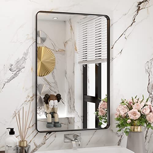 WEER Bathroom Vanity Mirror Black 20X30 Inch