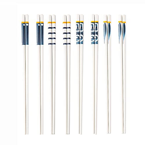 Exquisita cerámica, palillos de cerámica, palillos reutilizables, palillos chinos de porcelana, vajilla saludable, for platos asiáticos, comida china, fácil de limpiar, color blanco ( Color : Wit , Si
