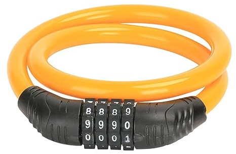 Antivol Vélo,Antivol Trotinette Electrique,Cadenas Velo Antivol Trottinette,Antivol Casque Moto,Antivol Remorque Attelée,Antivol Velo Code,Avec code intelligent à 4 chiffres,Pour bicyclettes,Orange