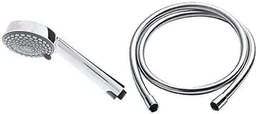 Aqualisa 901506 Harmony Handset/Shower Head, Chrome, Grey & 555701 Smooth Shower Hose, 1.5m, Chrome